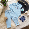 Conjunto 3 Piezas Mickey Mouse Rib Celeste