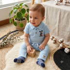 Conjunto 3 Piezas Mickey Mouse Rib Celeste