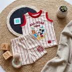 Conjunto 2 Piezas Deportivo Béisbol Mickey & Friends (Rayas Rojas)
