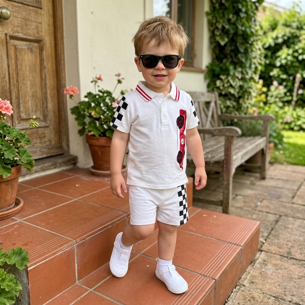Conjunto 3 Piezas Polo Carreras con Gafas