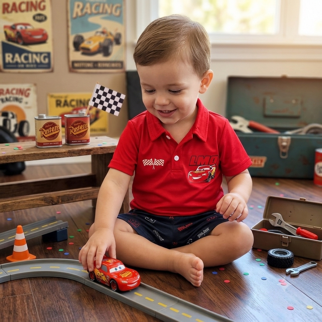 Conjunto Polo y Short Rayo McQueen