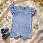 Enterizo Corto Nike Floral Azul con Mangas