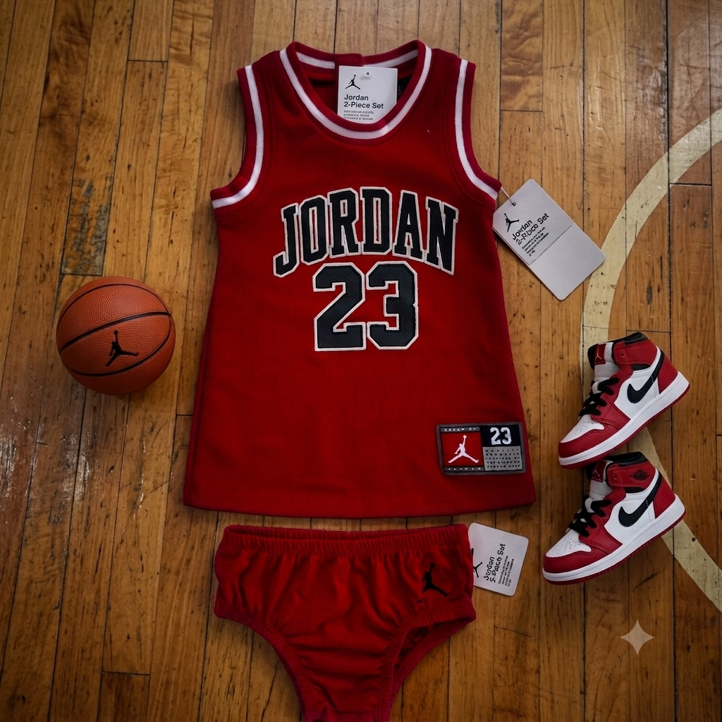 Conjunto Deportivo Jordan Rojo con Cubrepañal