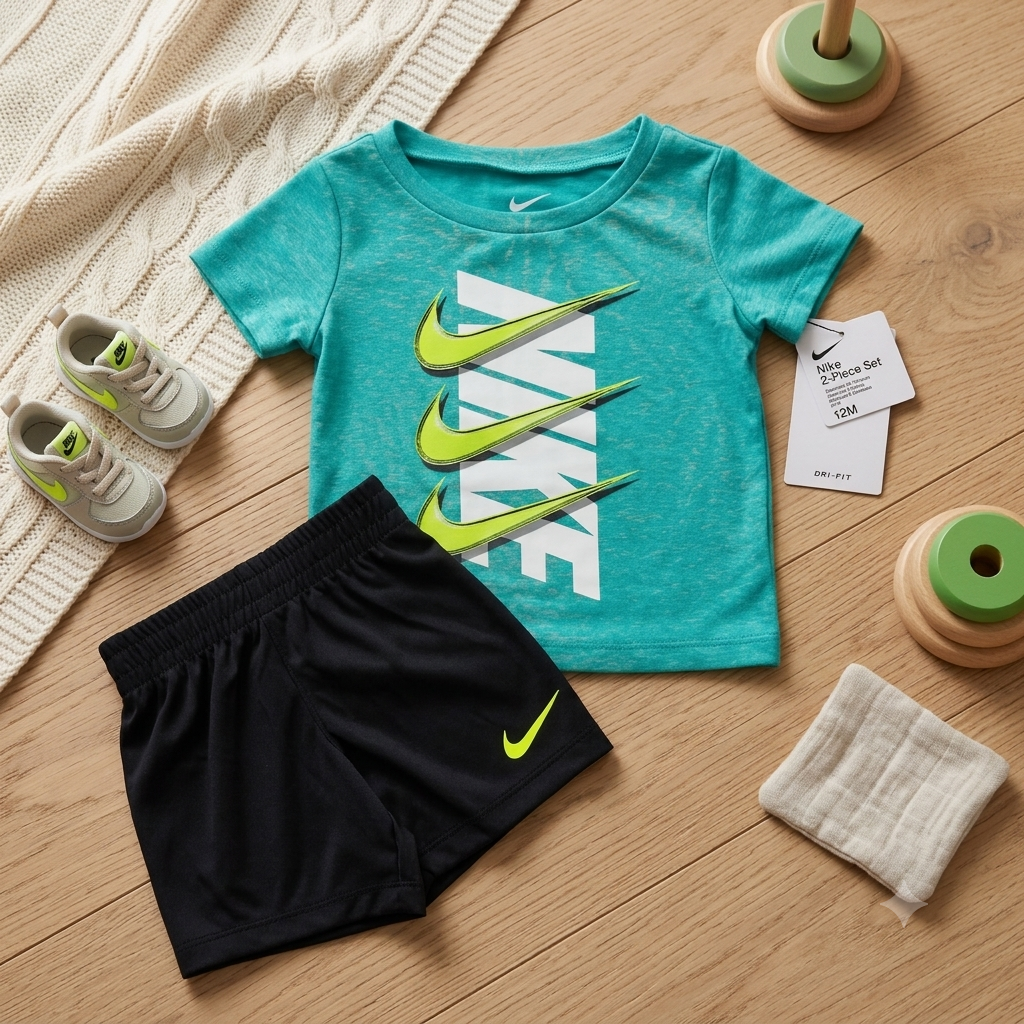 Set Deportivo Nike Dri-FIT Turquesa y Negro