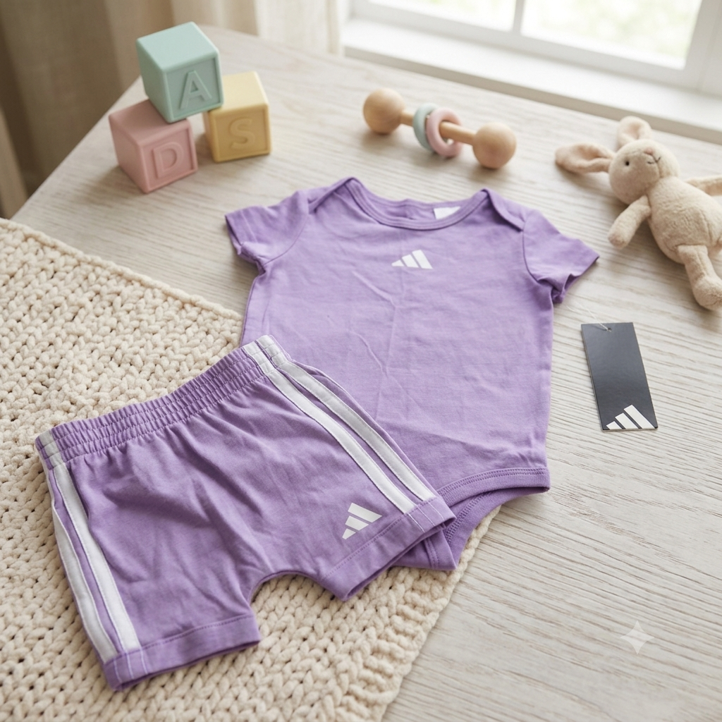 Conjunto Body y Pantaloneta Adidas Lila