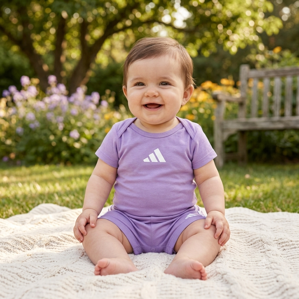 Conjunto Body y Pantaloneta Adidas Lila