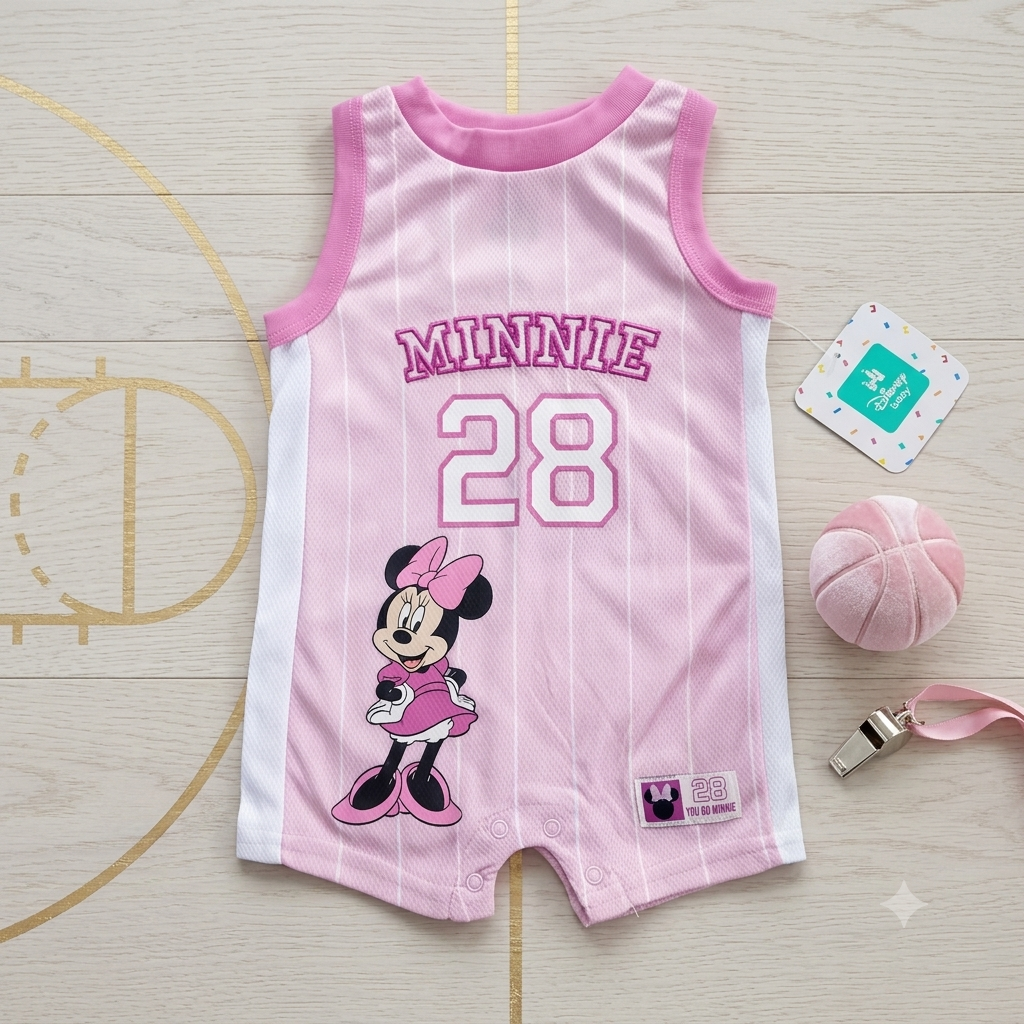 Enterizo Deportivo Minnie Mouse Rosa Claro