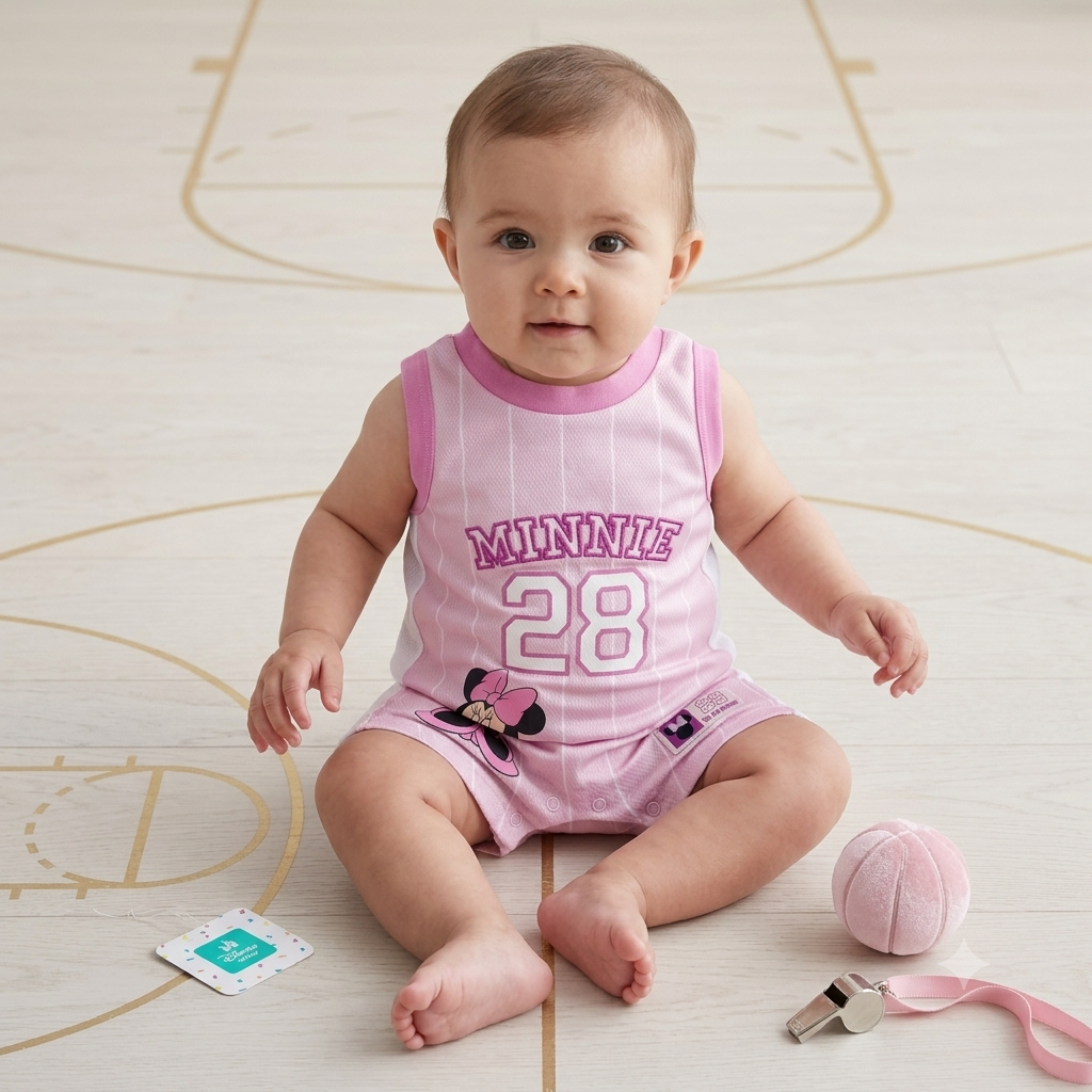 Enterizo Deportivo Minnie Mouse Rosa Claro