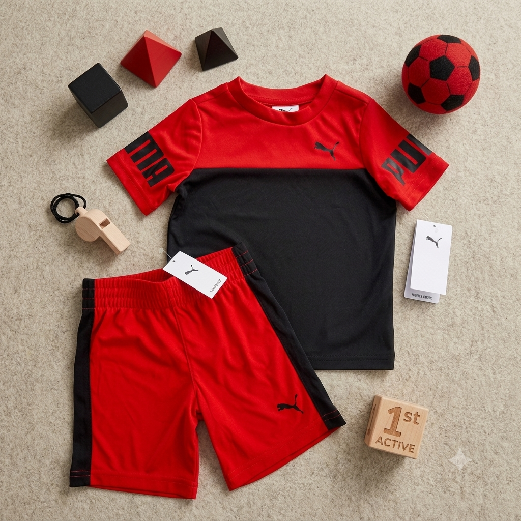 Conjunto Deportivo Puma Rojo y Negro