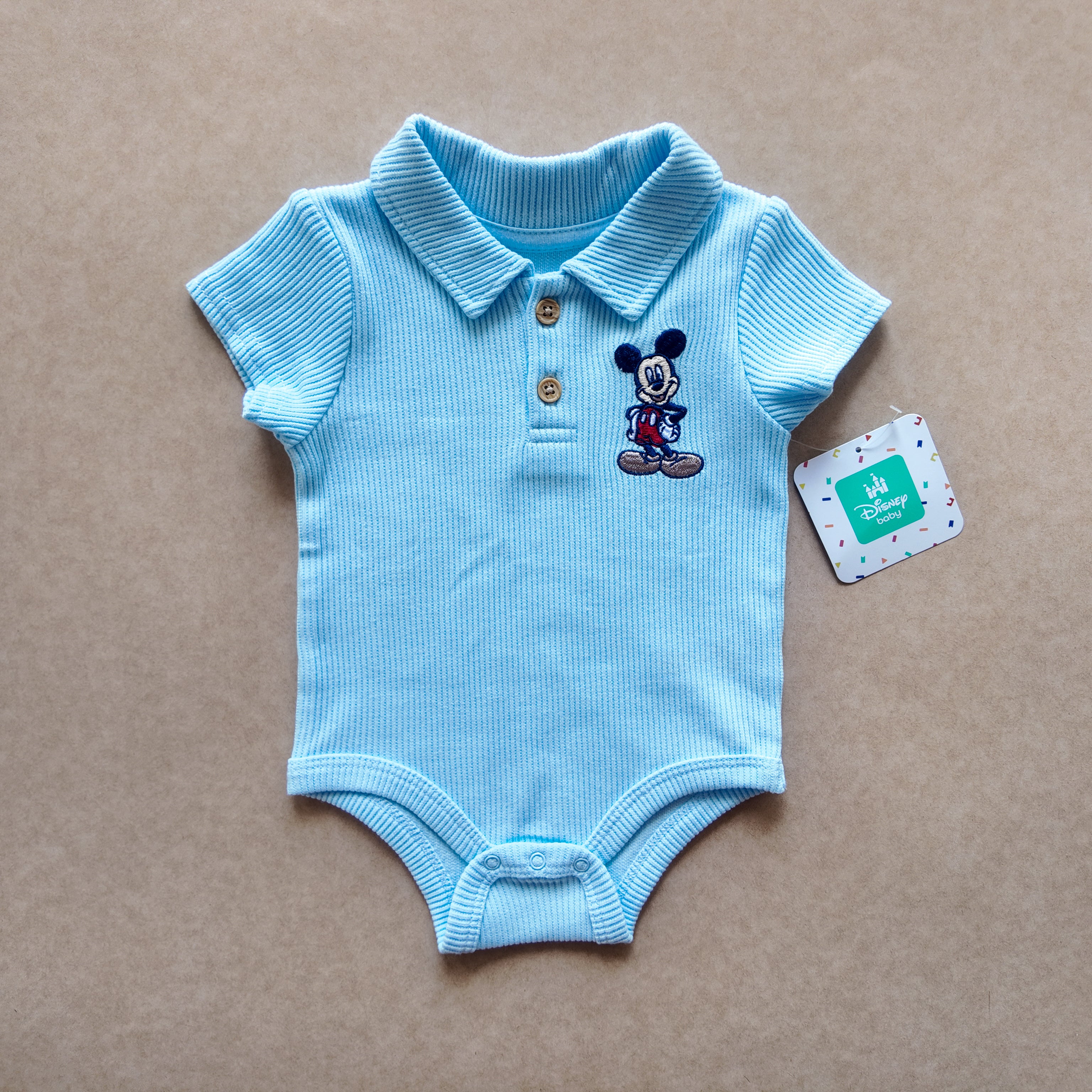 Conjunto 3 Piezas Mickey Mouse Rib Celeste