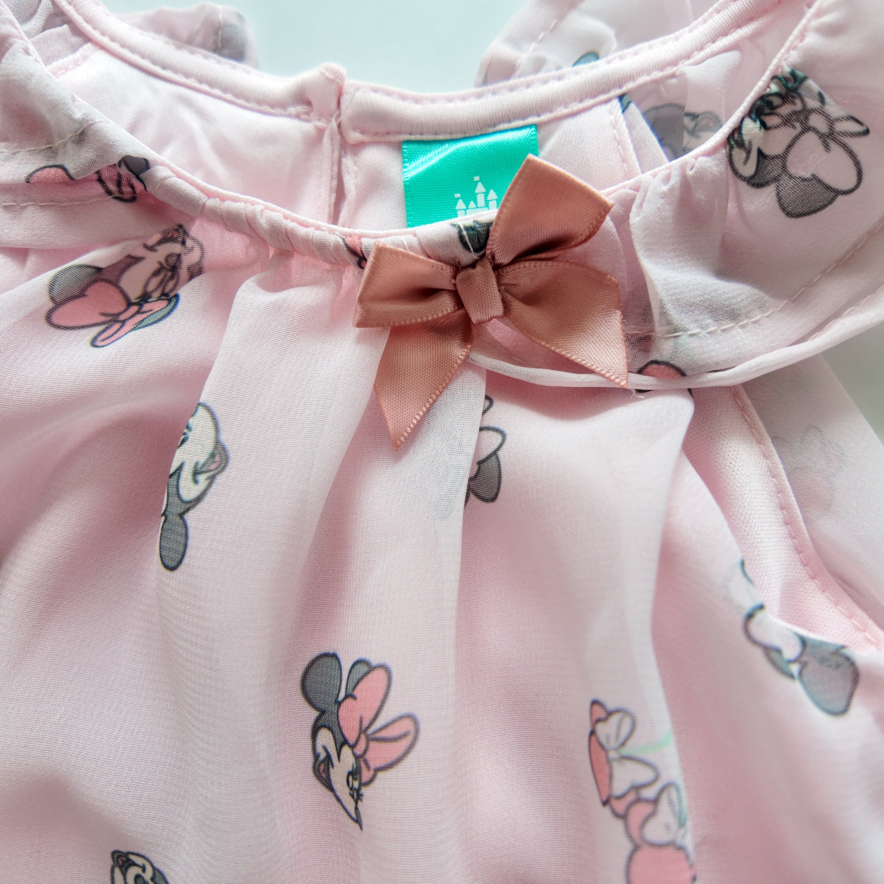 Enterizo Tipo Globo Minnie Mouse Rosa con Vuelos