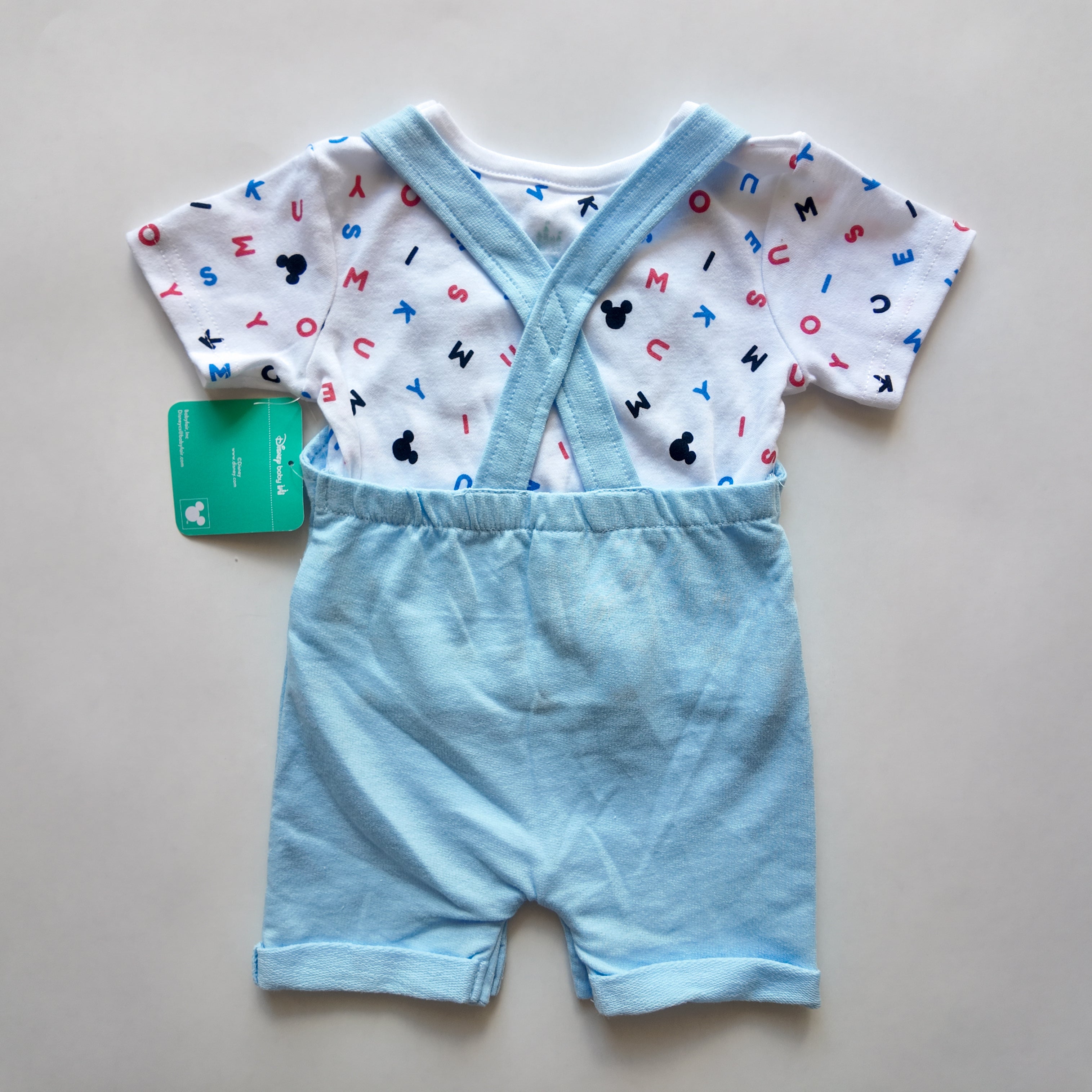 Conjunto Overol Celeste y Body Mickey Mouse
