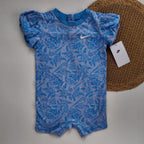 Enterizo Corto Nike Floral Azul con Mangas