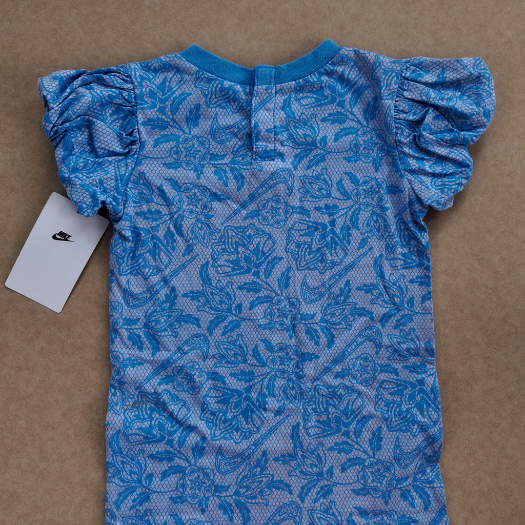 Enterizo Corto Nike Floral Azul con Mangas