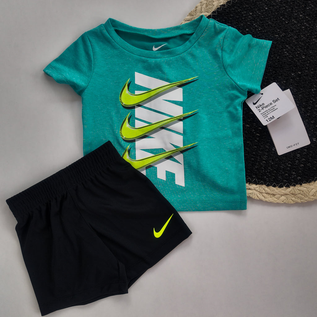 Set Deportivo Nike Dri-FIT Turquesa y Negro
