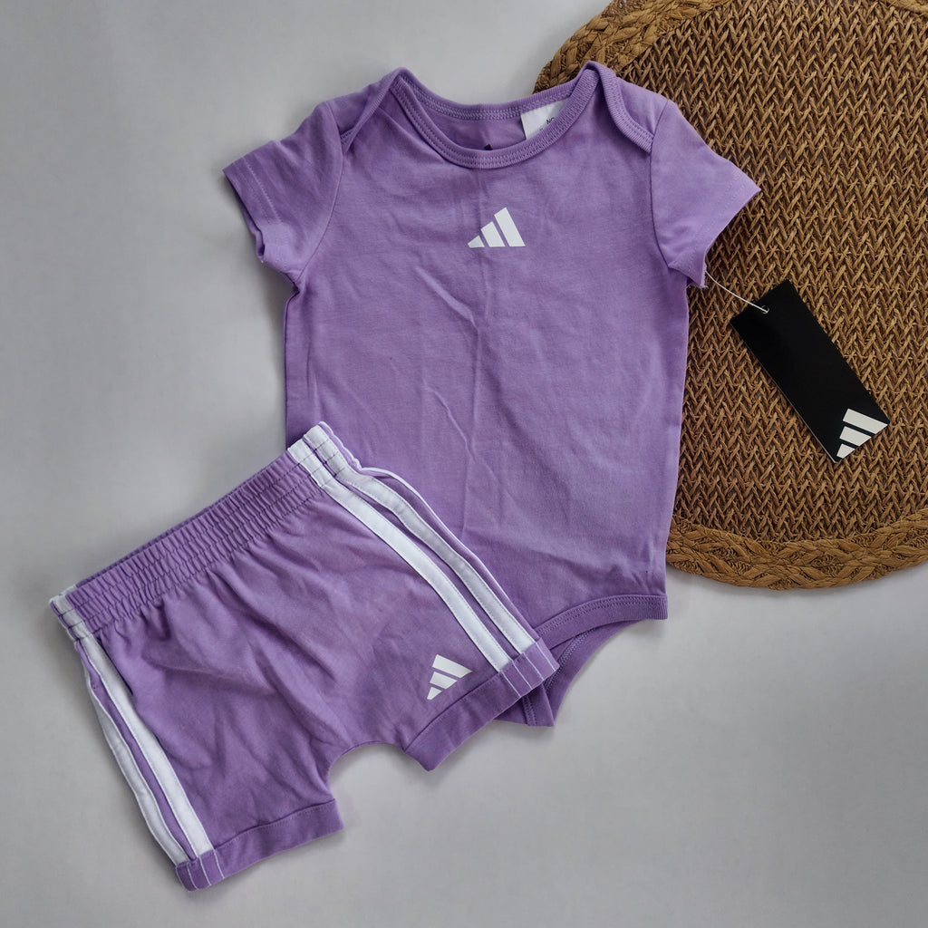 Conjunto Body y Pantaloneta Adidas Lila